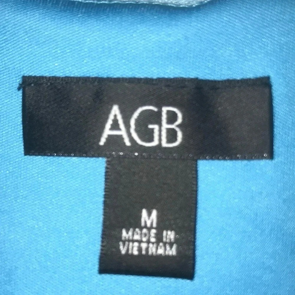 AGB turquoise sleeveless lined midi dress chest pockets button front NEW size M - Picture 5 of 11